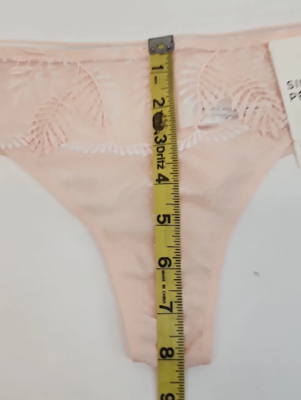 Simone Perele Blush Pink Lace Thong Sheer Embroidered Floral Panty Small NWT